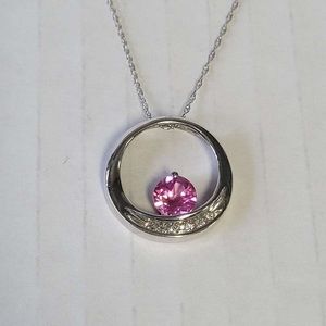 10kt white gold necklace with pink tourmaline
